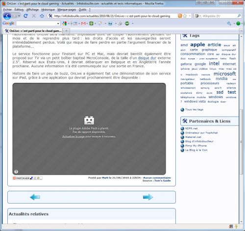 Firefox 3.6.4, plug-in planté