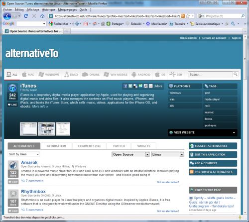 AlternativeTo iTunes