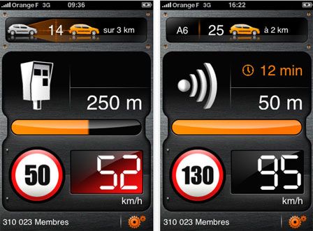 Avertisseur de radar Wikango sur iPhone