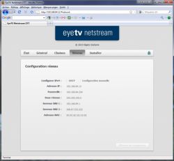 EyeTV Netstream DTT - Interface web